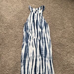H&M Blue and White Tie-Dye Maxi Dress